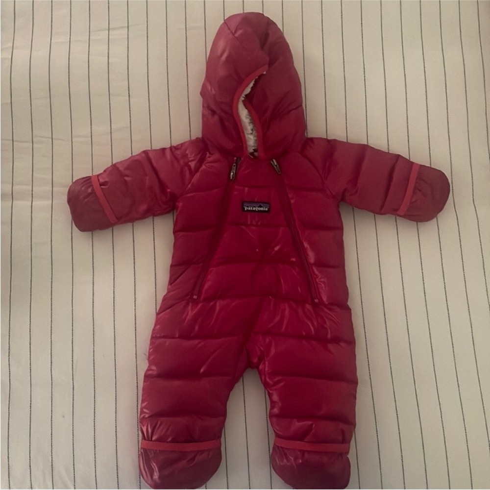 Patagonia Dark Pink Infant Bunting Snowsuit